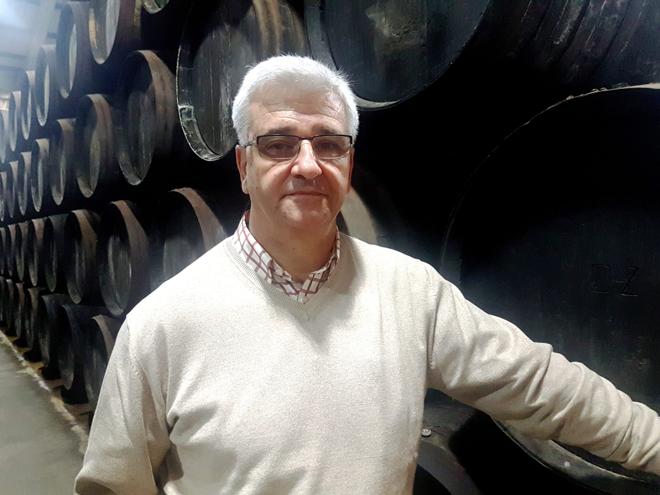 José Antonio Sánchez Pazo en la bodega Delgado Zuleta
